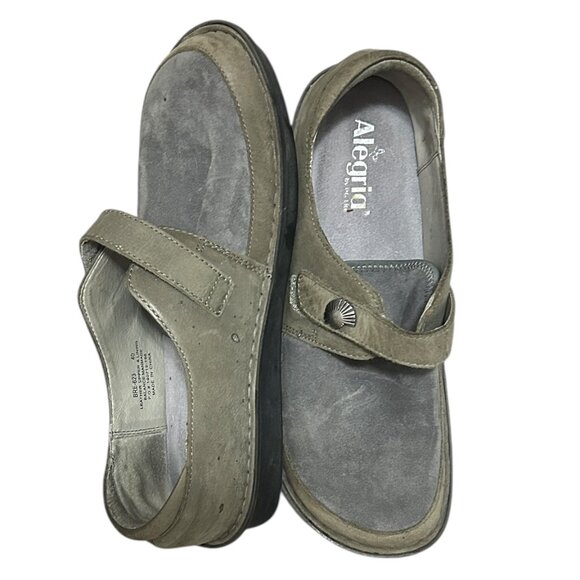 Alegria Brenna Gray Suede Clogs Women’s 9.5 EU 40 Slip On Comfort Shoes APMA App - Picture 1 of 9